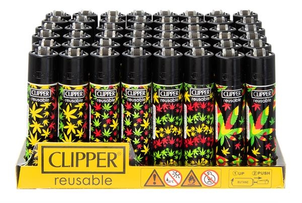Clipper Feuerzeuge groß 48er Display JAMAICAN PATTERN